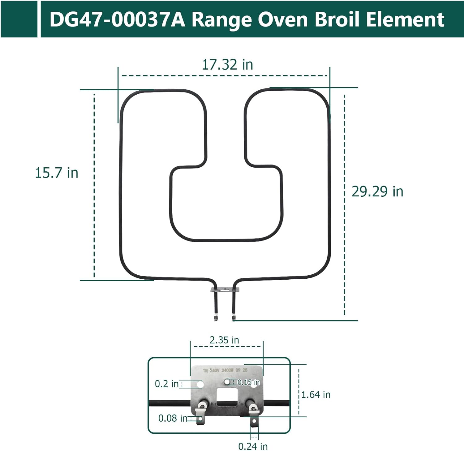 1PC DG47-00037A Range Oven Broil Element Compatible with Samsung Electric Freestanding Range Replace 2087536 AP4342874 PS4240835 EAP4240835