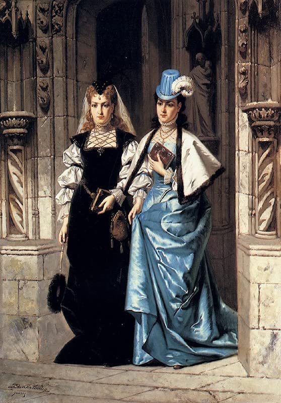 Toile Bakalowicz Deux dames élégantes pour habiller un grand mur vide
