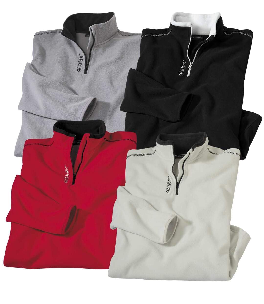 ATLAS FOR MEN - Set di 4 Maglioni in Micropile da Uomo - Leggeri e Morbidi - Perfetti per l'inverno - Disponibili in Taglie Grandi da M a 5XL