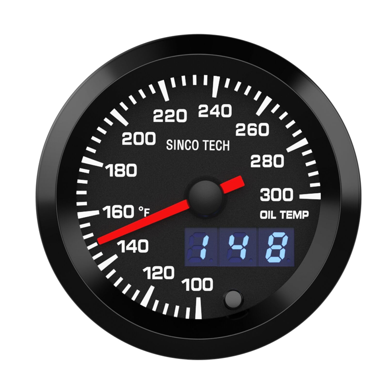 SINCO TECH 52mm Gauge Car Meter Digital Display Pointer 7 Colors Backlight 12V Universal Gauge Kit…… (Oil Temp F)