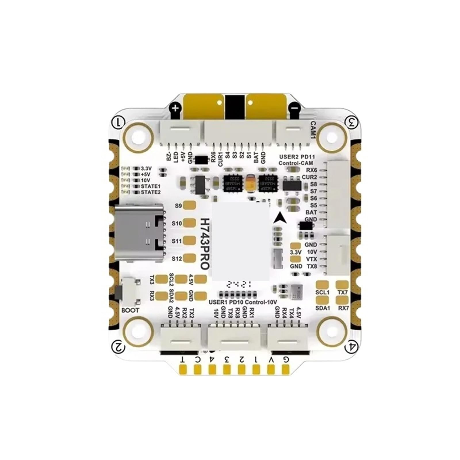 Compatibile con Drone 30x30 Flight Controller Stack 32Bit con 55A 4in1 ESC Plug & Play, Sistema di volo for O4(G55M 55A AM32 ESC)