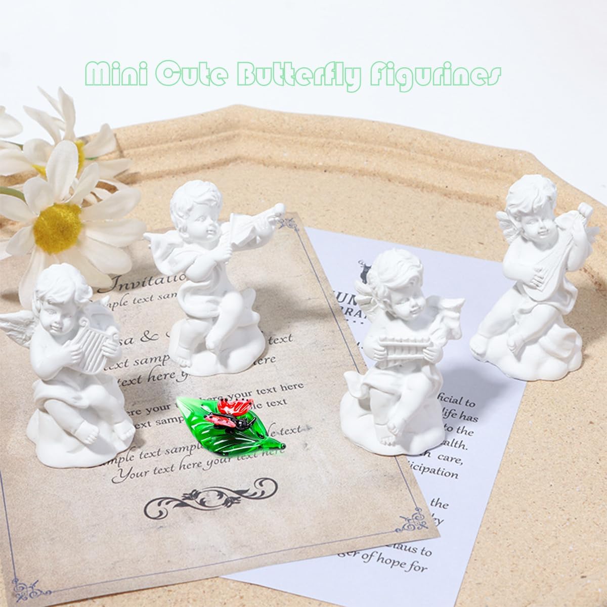 Tiny 2.16" Long Butterfly Figurine - Miniature Hand Blown Glass Butterfly Insect Colorful Crystal Animals Statue Decorative Collectible Figurines Décor Gifts - Image 5