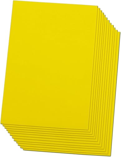 Ader Products - Hojas de espuma EVA amarillas, 0.079 in de grosor, 6 x 9 pulgadas, papel de espuma artesanal para artes y manualidades, 12 hojas