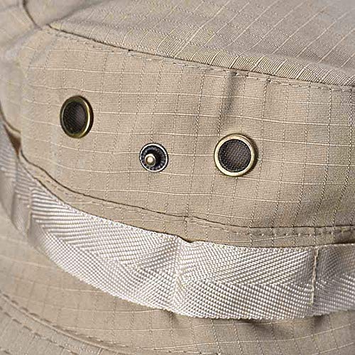 Ostely Bucket Hat Boonie Hunting Fishing Outdoor Wide Cap Brim Military Unisex Backpacking Cycling Hiking Cap(Beige) #TOP4