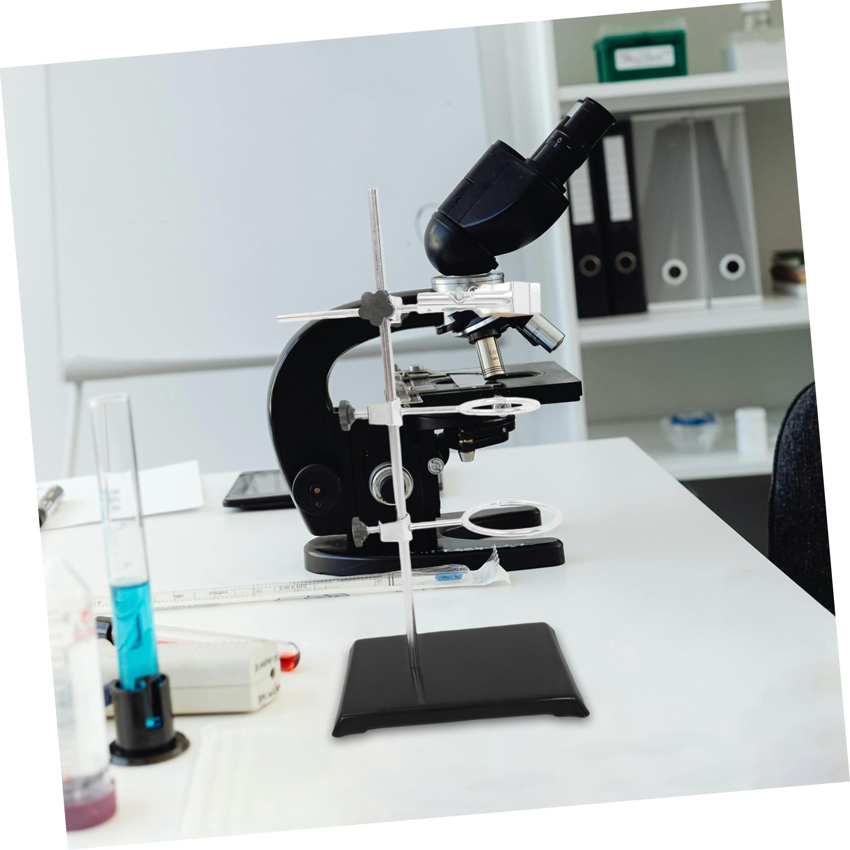 Cabilock Support Annulaire de Laboratoire Pince pour Flacons Support Réglable pour Matériel Base Stable pour Expériences Chimiques et Biologiques pour Écoles et Laboratoires