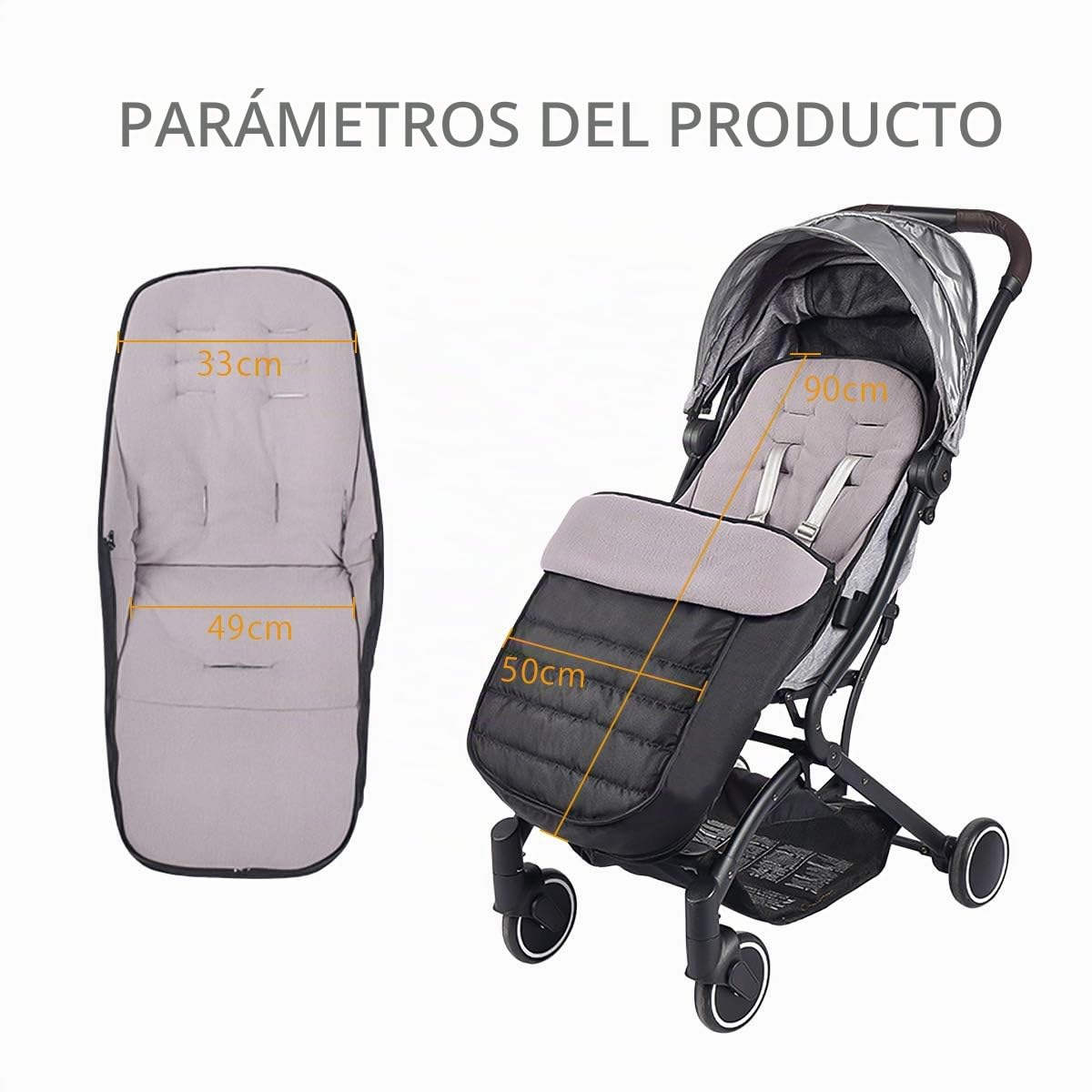 SONARIN Saco Silla de Paseo universal, Impermeable y a prueba de viento,Protección antideslizante,Cosy Toes, Forro Polar térmico Deluxe,para Sillas de paseo,Cochecito