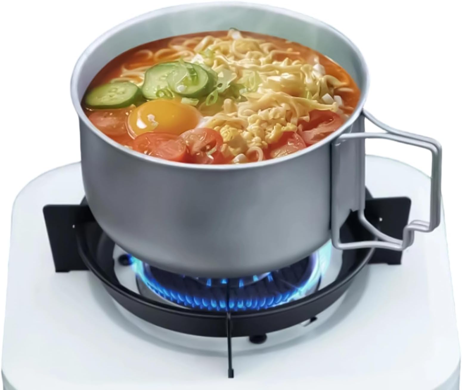 Camping Cooking Pot - Titanium Alloy Pot Camping Cookware - 1.4 L Backpacking Pots - Folding Soup Boiling Cooker | for Outdoor Travel Kitchen Picnic, Boiling Soup Outdoor Hiking