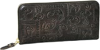 73009 スヌーピー 長財布 ラウンドファスナー開閉 モノグラム キャラクター レディース グレー