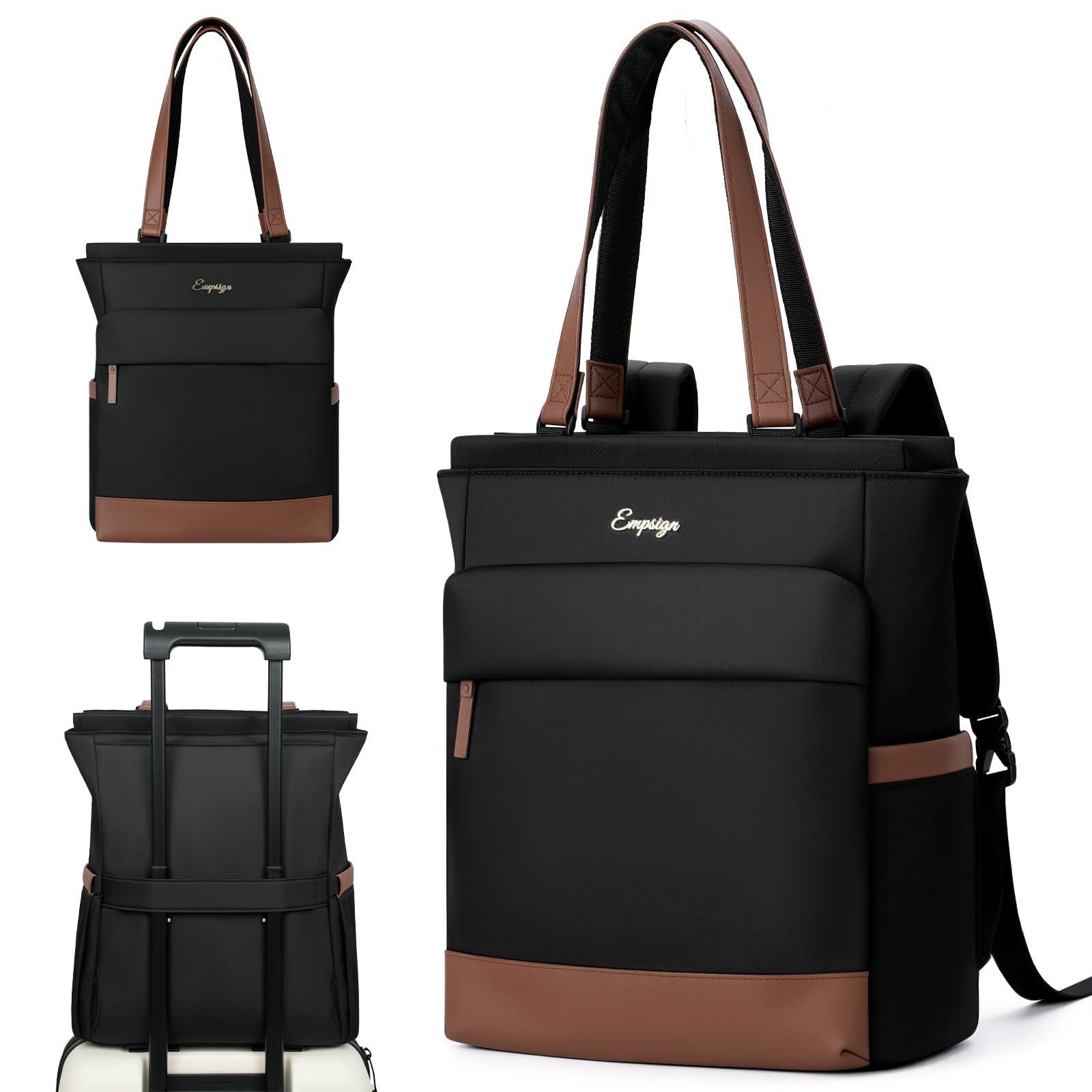 EMPSIGN Laptop-Rucksack Damen 15.6 Zoll Convertible Tasche für Büro