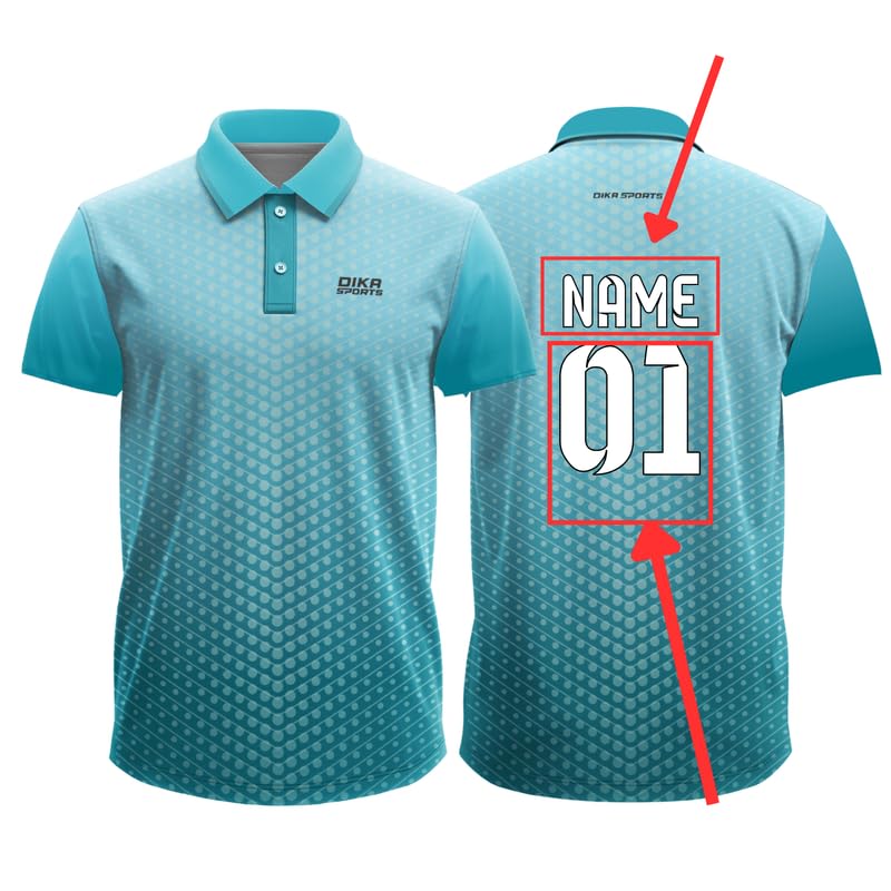Dika SportsCustom Sports Cricket Jersey Customise t-Shirt for Men Personalised Name | 2 Year to 5XL
