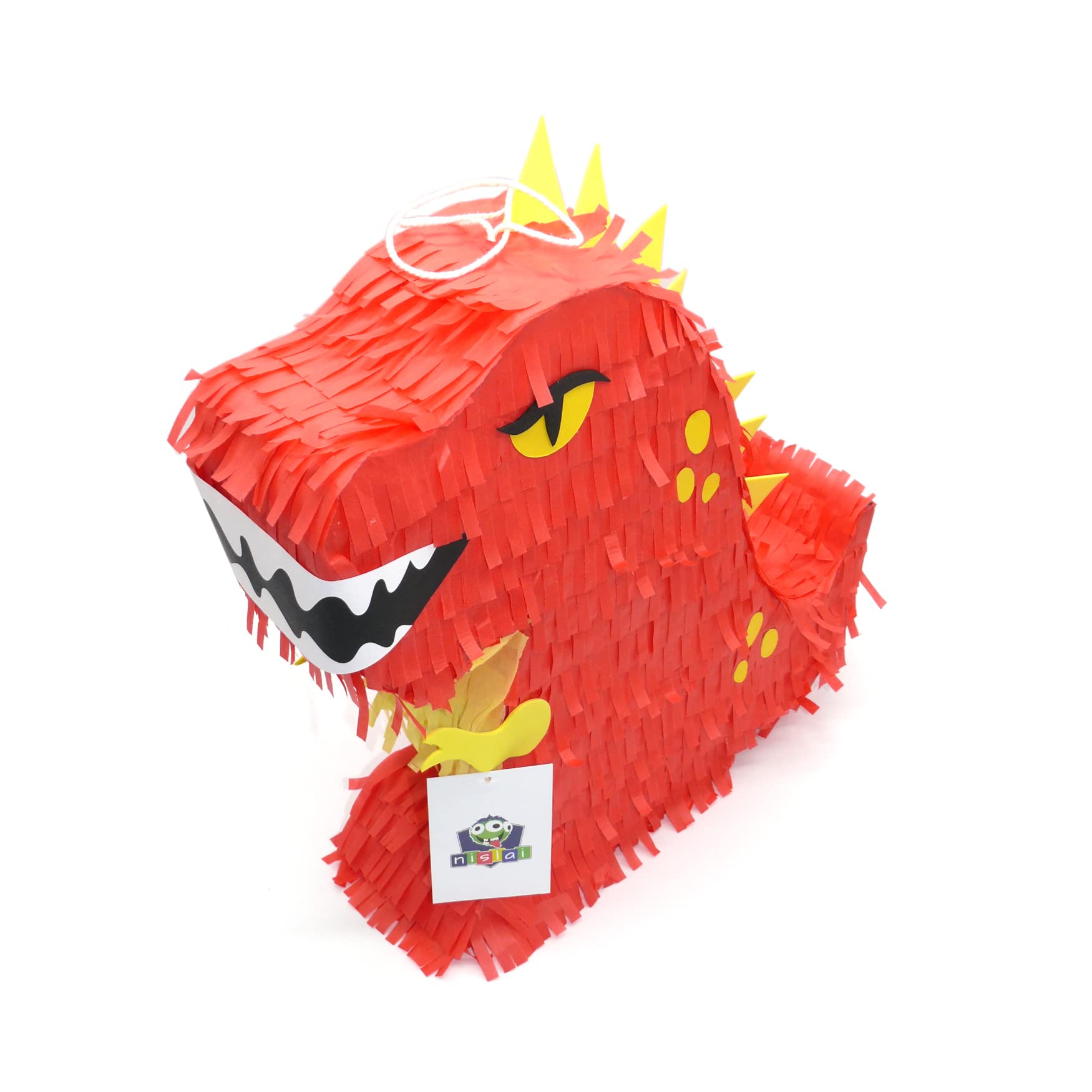 Set Pinata dinosaure - pour la fête du dragon - pinata anniversaire garcon - Parfait comme cadeau pinata - fête décorative - 43 x 34 x 10 cm - Avec bâton et masque