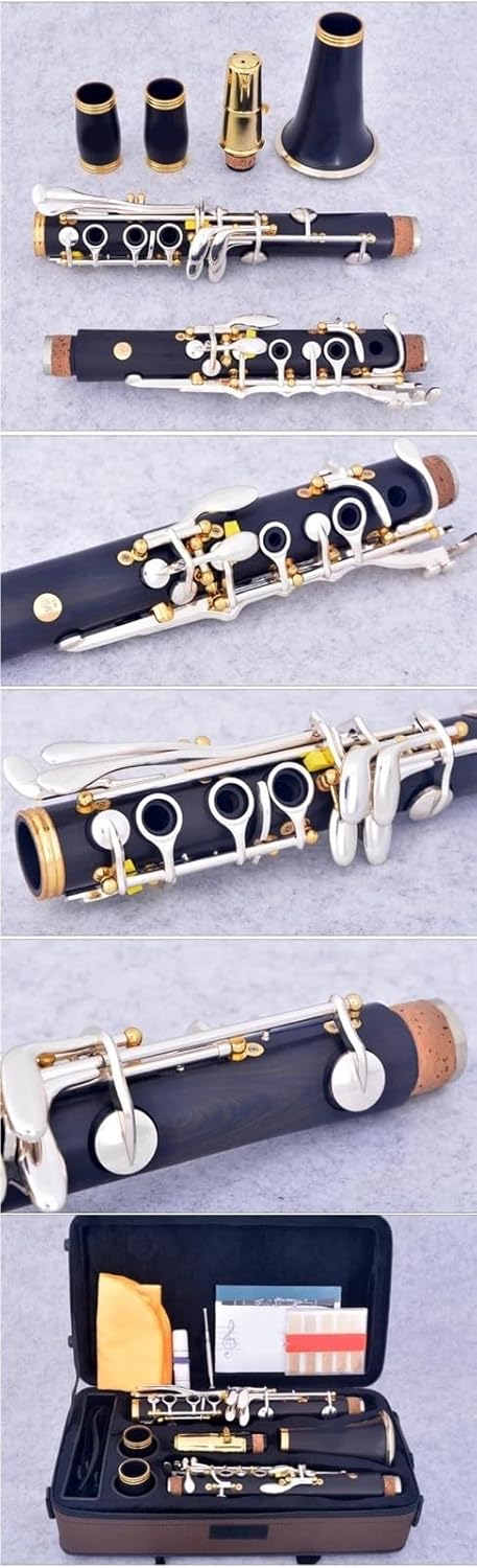17 Key Bb Tone Ebony Clarinet Silver Copper Clarinet