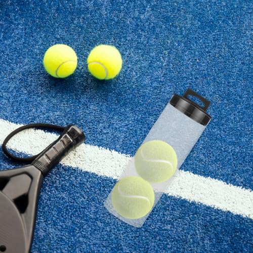 POPETPOP Transparent Tennis Ball can with Black Lid 9.4 Inch Clear PVC Tube Tennis Storage Container for Organizing Sports Accessories