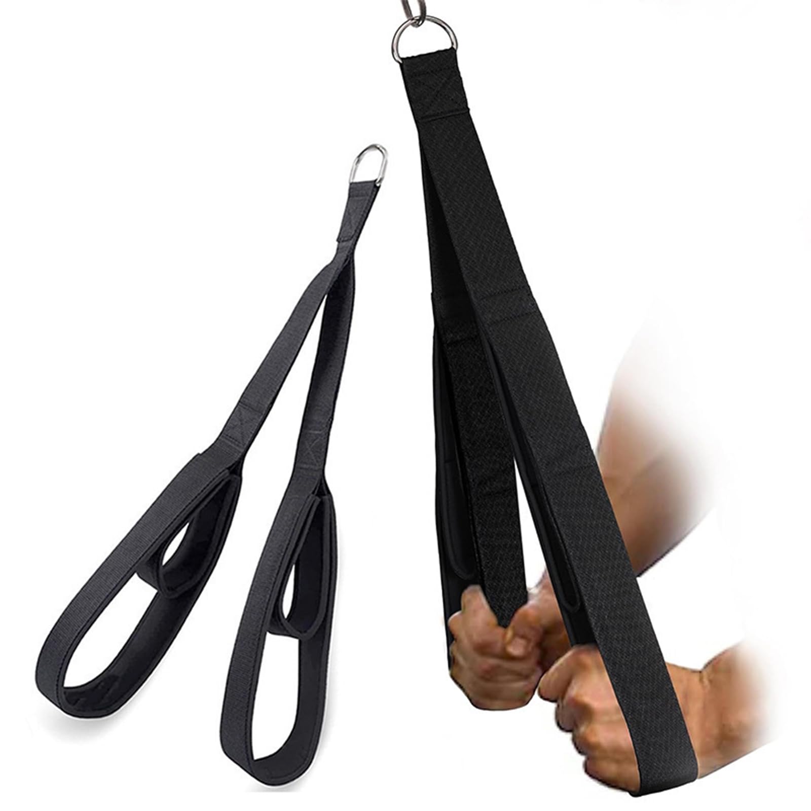 Trizepsseil,Trizepsseil Kabelbefestigung,Trizeps-Pull-Down-Seil für Push-Downs, Crunches, Facepulls für Professionelles Fitnessstudio Schwarz