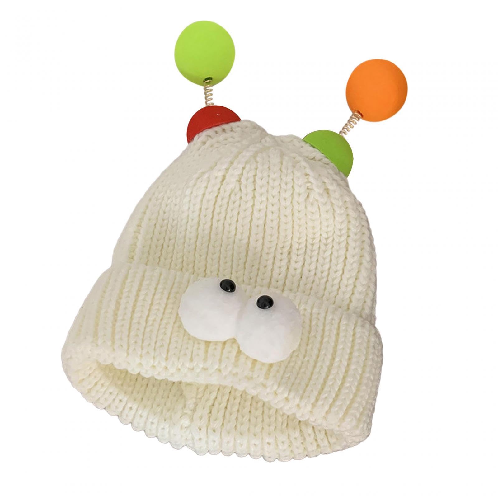 Funny Little Monster Knit Hat Creative Knitted Hat for Street Cosplay Travel Beige White|Clothing, Shoes & Accessories | Womens Accessories | Hats-image-34