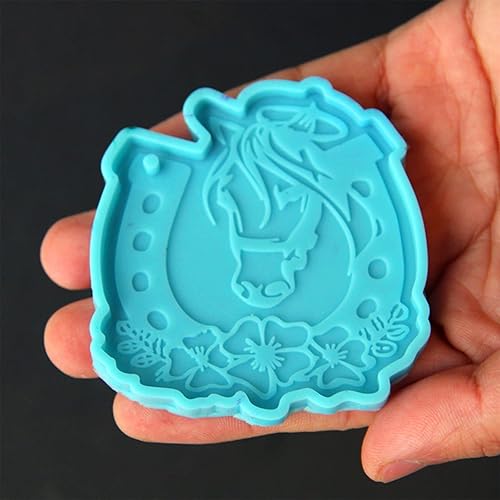Miniatura 5 de Molde de silicona para llavero de resina de herradura, para manualidades de resina epoxi, collar, colgante, molde de fundición de resina para hacer