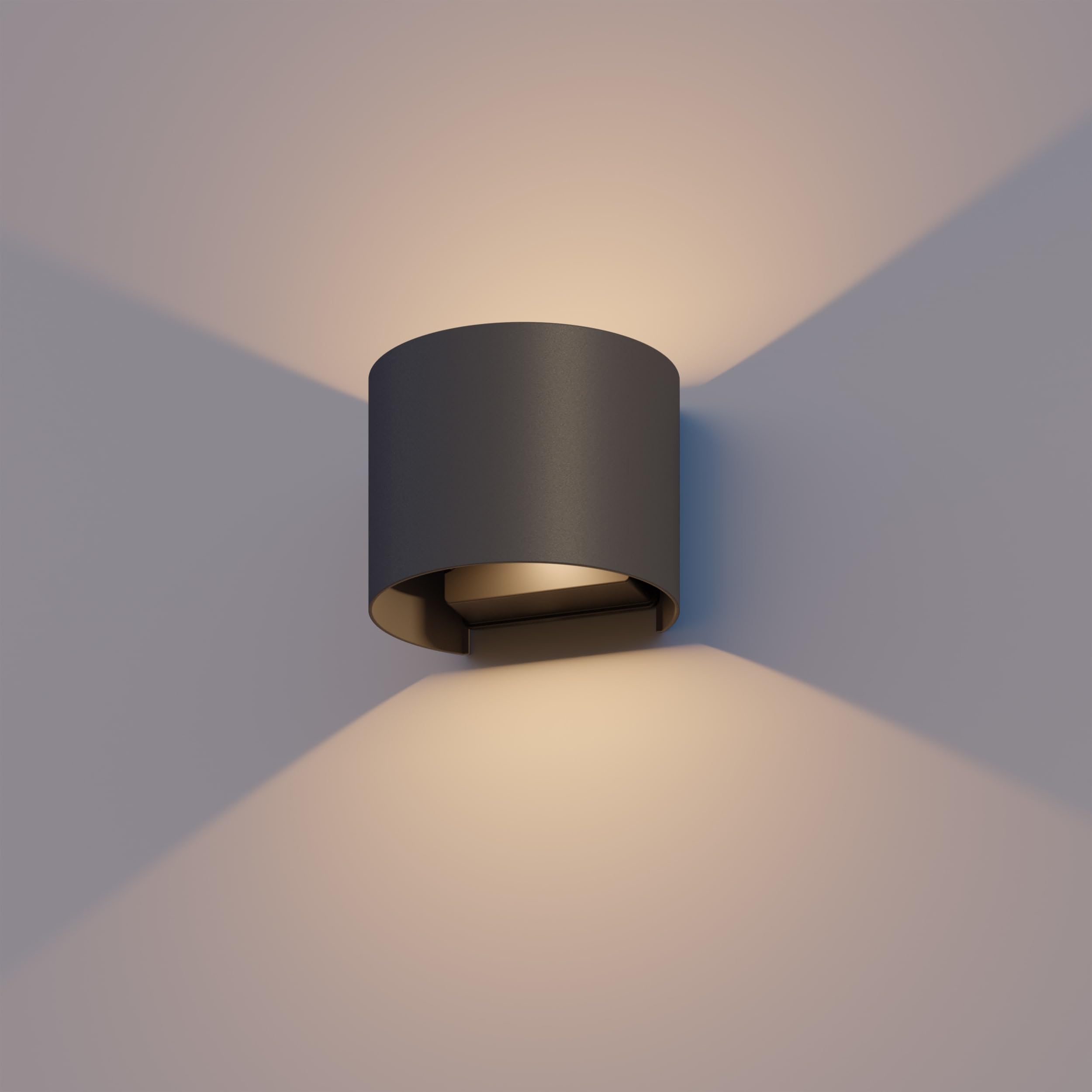 Calex Led Outdoor Wall Lamp Oval, Up/Down, Height 10 Cm, Black