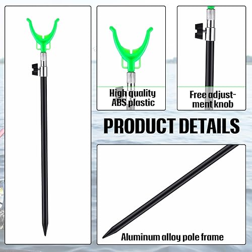 Miniatura 3 de 6 soportes extensibles para caña de pescar para caña de pescar en tierra, soporte de caña de pescar para surf y bagre para banco arena