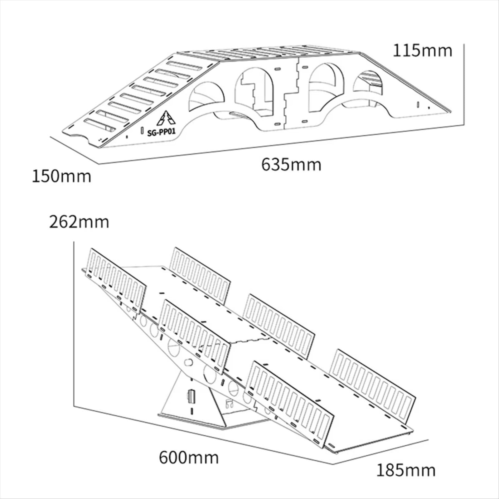 Per 1/16-1/24 RC Auto Aggiornamenti Parti Componenti Accessori Off-Road Ostacoli Set Montaggio In Legno Per Prop PP03 Ricambi RC