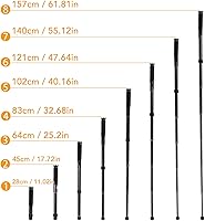 Vista 6 de Monopod de cámara de 62 pulgadas, monopie resistente de 8 secciones, poste de senderismo de aluminio para fotografía con tornillo de conversión