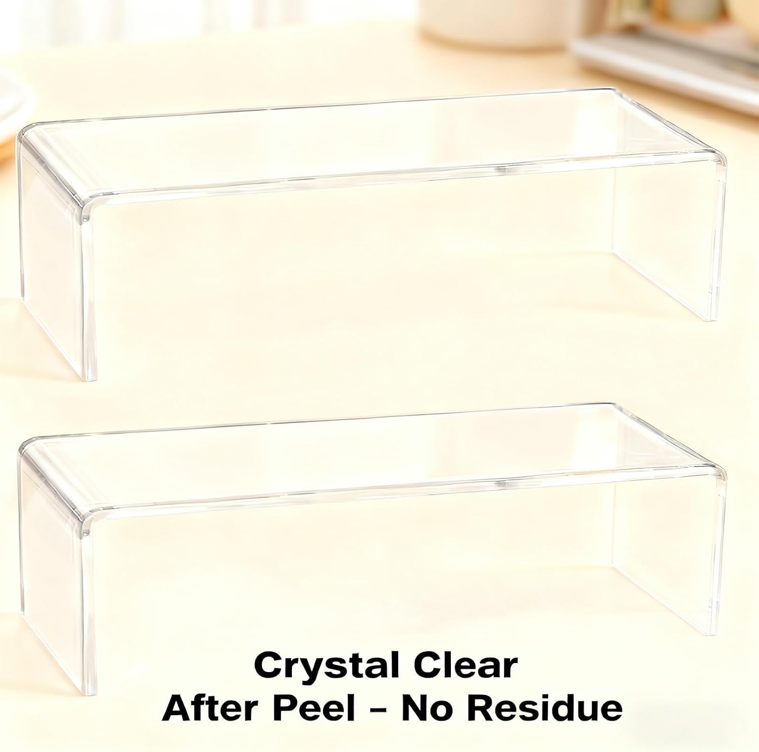 2-Pack Acrylic Medicine Cabinet Organizer, Clear Bathroom Shelves with 2 Non-Slip Pads for Vanity & RV Storage (2 x 11.4x3x3.7in)