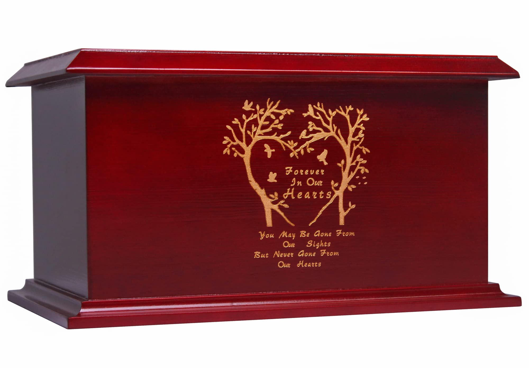 MugidenWooden Urns for Human Ashes Adult Male Female Wood Cremation Urns for Men Women Child Decorative Urns Box and Casket Burial Urns Holds Up to 312 Cubic Inches(Wine Red)