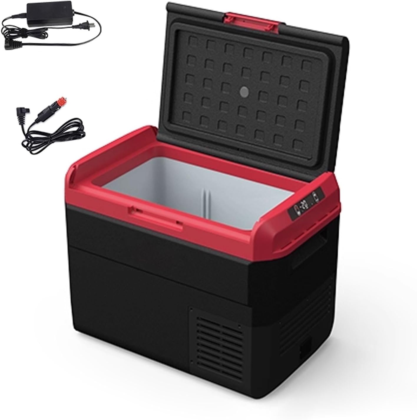 Cooler Portable Fridge for Camping Car Cooler for Vehicle 20/25/30/40/50L Dual Use for Car and Home -20°C to 20°C 2-Way Removable Panel 12V/24V DC 110～240 V AC(65.7 * 41.4 * 46.2cm)