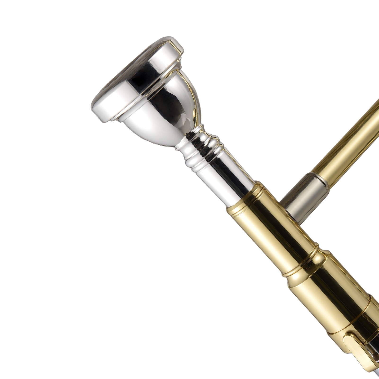 Btuty Bb Tenorposaune für Anfänger Studenten Messing überzogen Posaune Instrument Bb Tenor Slide Posaune mit Mundstück Tragetasche Weiße Handschuhe Reinigungstuch