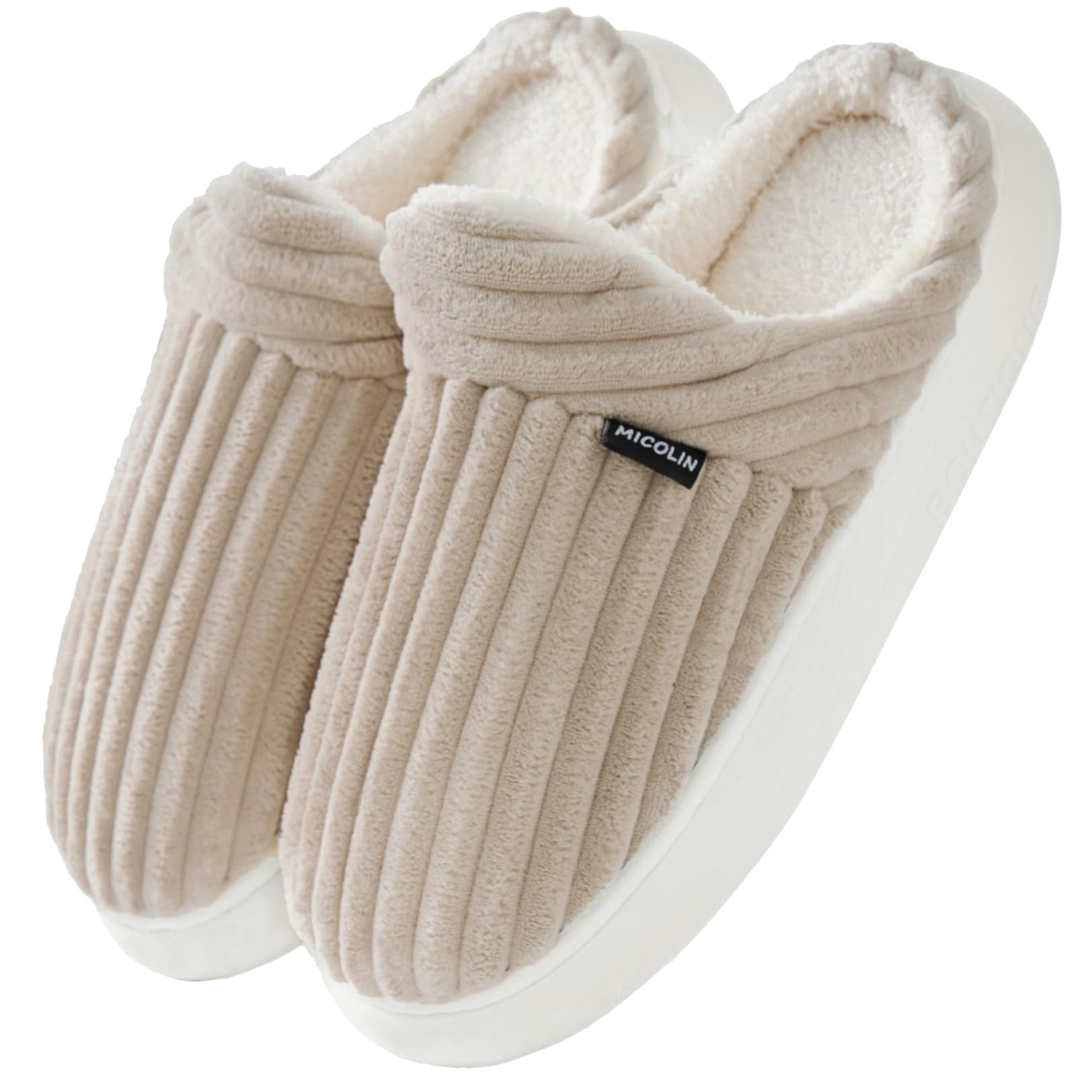 Misolin Hausschuhe Damen Herren Winter Wärme With Memory Foam Kordsamt Plüsch Weiche Slippers Rutschfeste Bequem Pantoffeln Indoor Outdoor