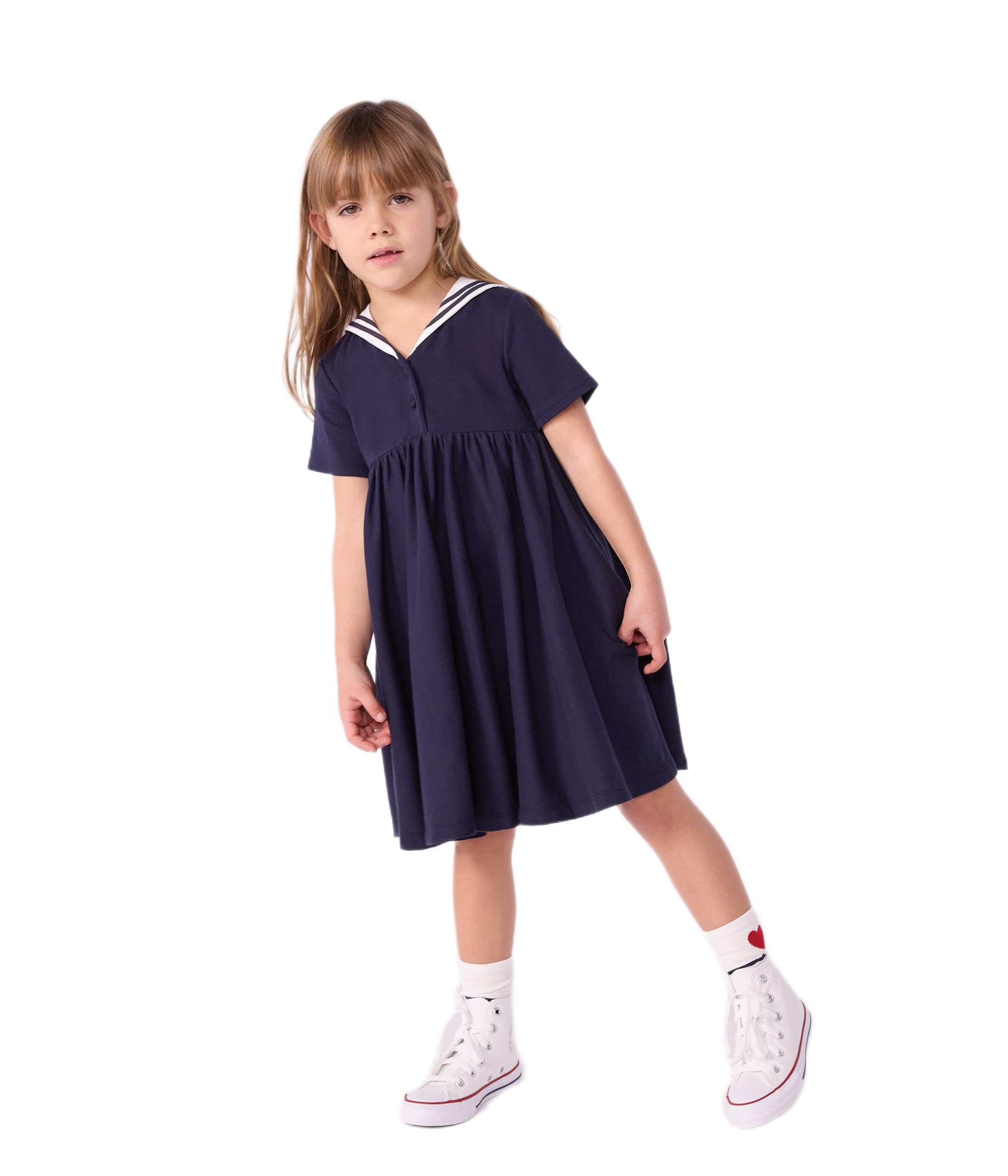 Petit Bateau Bawełniana sukienka dziecięca z krótkim rękawem