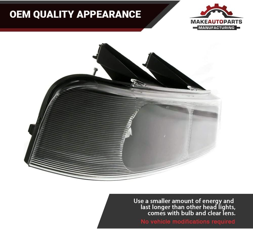 Passenger Right Side Headlight Headlamp Assembly Clear Lens For Chevrolet Express & For GMC Savana 2003-2020 - GM2503233