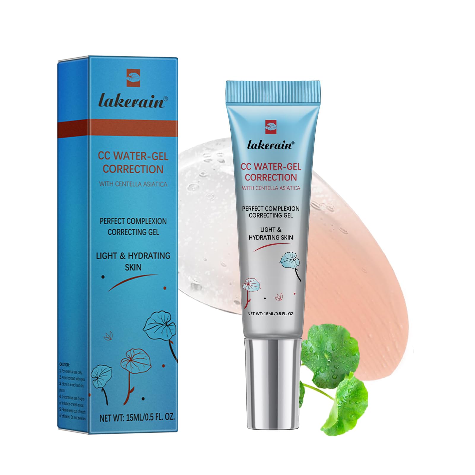 CC Water-Gel Cream, Centella CC Cream for Soothe and Moisturize Face, Even Skin Tone, for Mature Skin Women, Non-Greasy, Hydrating and Lightweight (Blue)