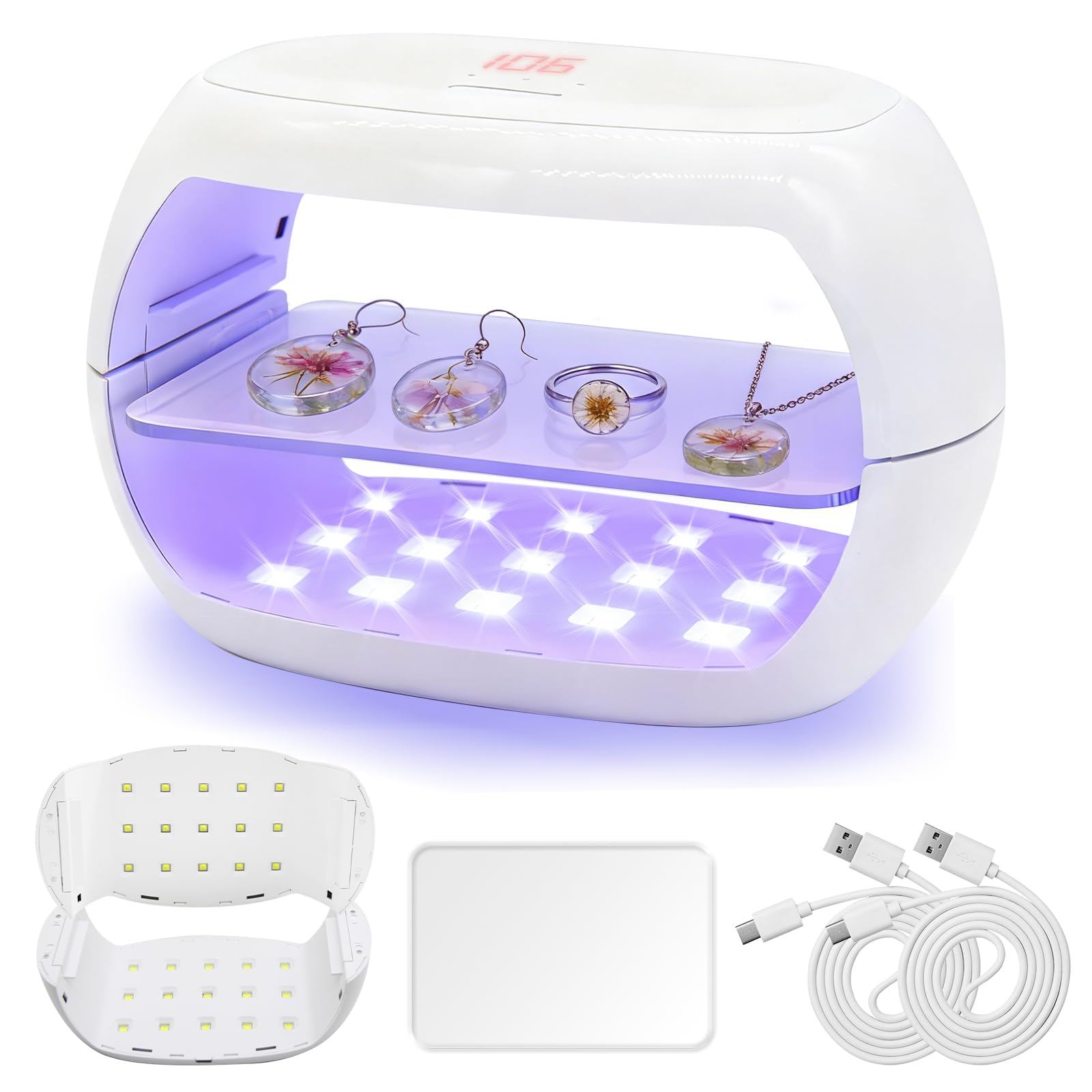 Lampe à Résines UV Double Face Lumière,36 W Lampe à Résine UV à Durcissement Rapide pour le Durcissement de la Résine,Avec affichage LED pour le Bricolage,Résines,Fabrication de Bijoux