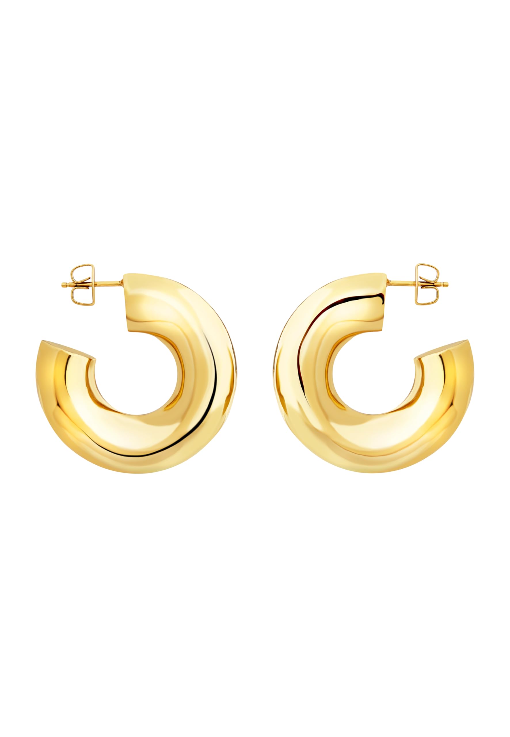 Breil, Collezione Distinctive, Orecchini Donna a Cerchio in Acciaio Lucido, Chiusura a Farfalla, Diametro 3,5 cm, Idea Regalo Donna