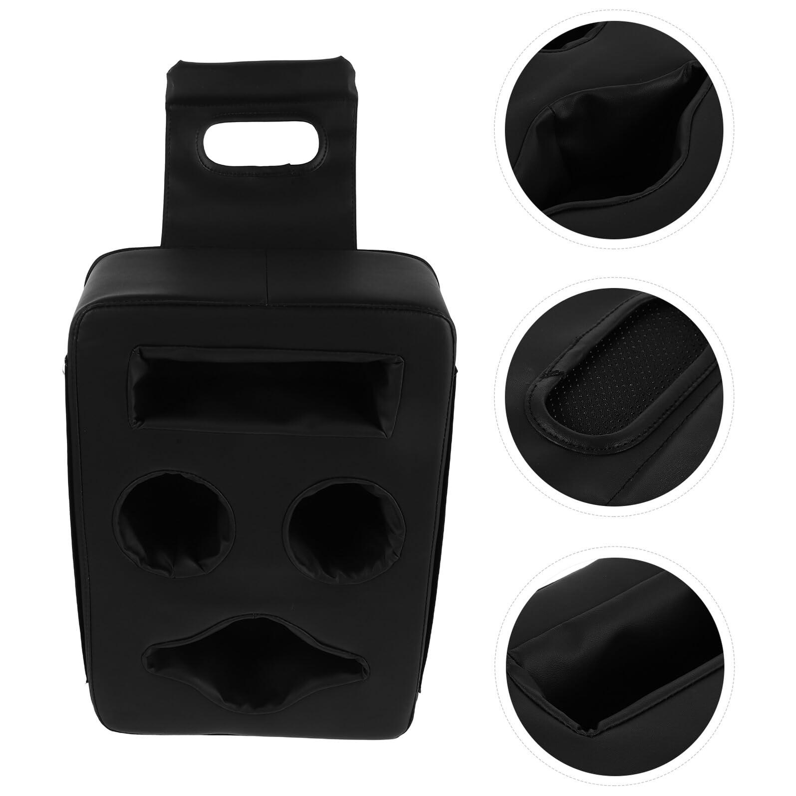 GALPADA Portabicchieri Accessorio per Auto e Organizzazione Pratica Facile Installazione e Stabilità Sicura in Pu Nero per Sedile Posteriore Auto