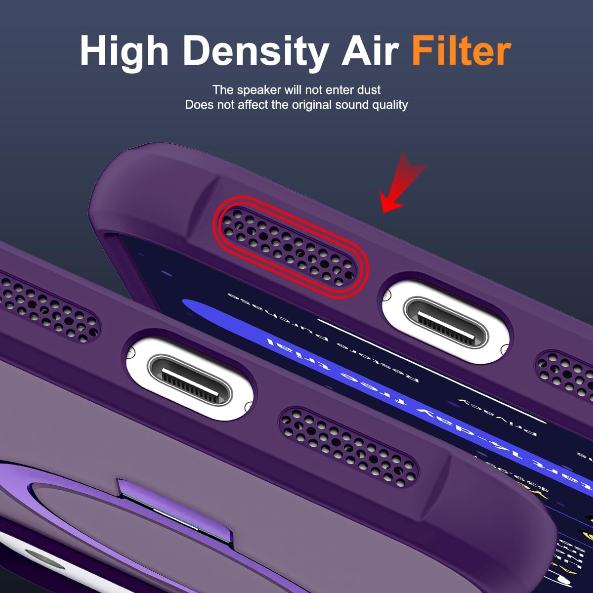 Compatible with iPhone 17 Pro Max Case with Invisible Magnetic O-Ring Stand Military-Grade Translucent Case for iPhone 17 ProMax 6.9" [Compatible with Mag-Safe][Great Grip Feeling], Purple - Image 8