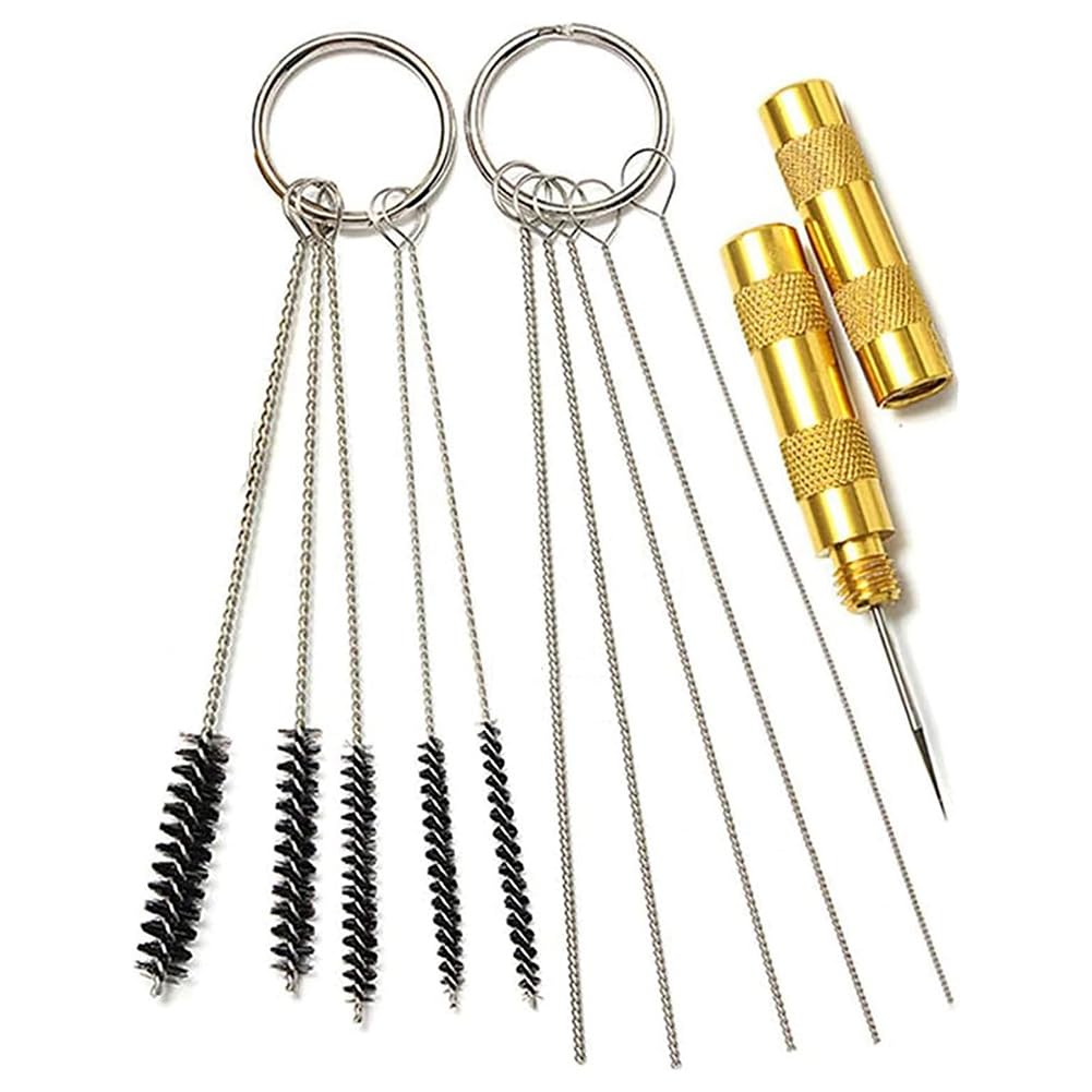 Kleagary Airbrush Cleaning Kit Sprayer Cleaning Repair Tool Kit 5 Pcs Cleaning Needles, 5 Pcs Cleaning Brushes & 1 Wash Needle