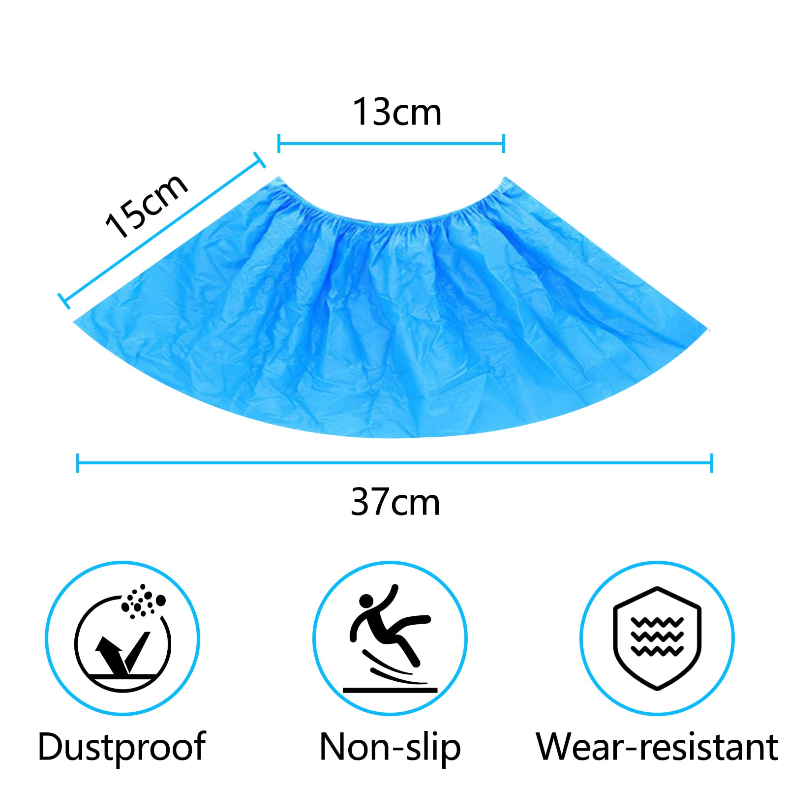 Copriscarpe Monouso in TNT Blu 100 Pezzi Antipolvere Antiscivolo Traspiranti