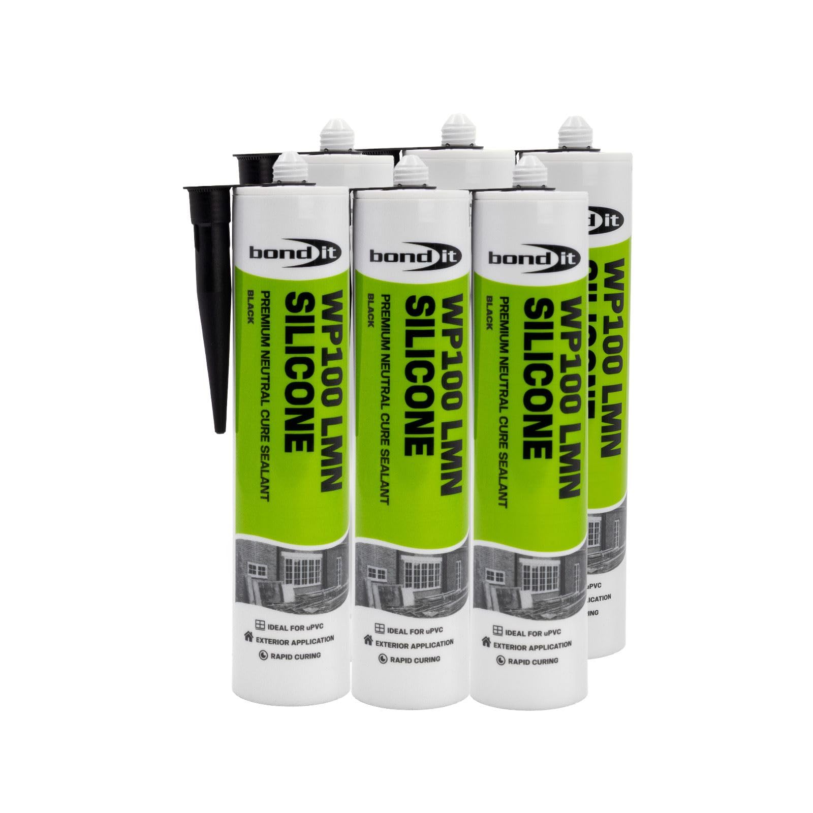 Bond-It WP100 Neutral Silicone Sealant (6 Pack) - Black