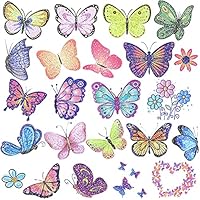 Ooopsiun Glitter Butterfly Temporary Tattoos for Girls -12 Sheets Butterfly Party Favors Decorations for Kids Women