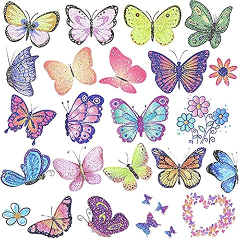 Ooopsiun Glitter Butterfly Temporary Tattoos for Girls -12 Sheets Butterfly Party Favors Decorations for Kids Women Cover