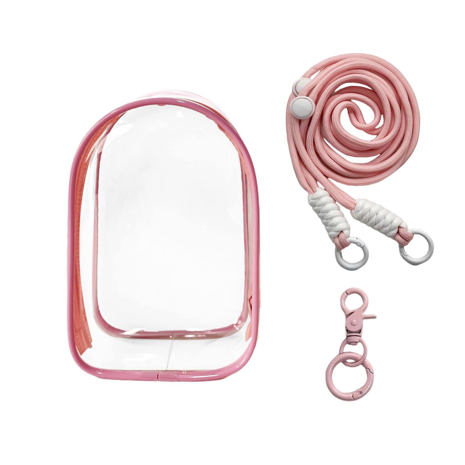 Pink Clear Figure Display Bag, 15cm/5.91in Crossbody Clear Display Bag