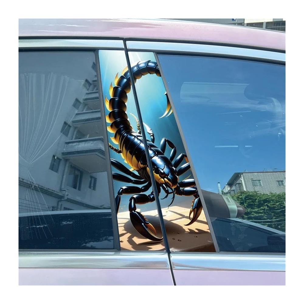 Body Parts 2pcs Car Center Pillar Sticker Creative Scorpion Auto B-Pillar Waterproof Protective Film(F)