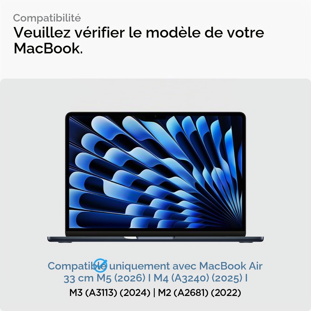 Spigen SafeView Filtre de Confidentialité Protection Écran pour MacBook Air 13 Pouces (M5 (2026) / M4 (2025) / M3(2024) / M2 (2022)), 1 Unité, Anti-espion, Extreme Résistant aux Rayures