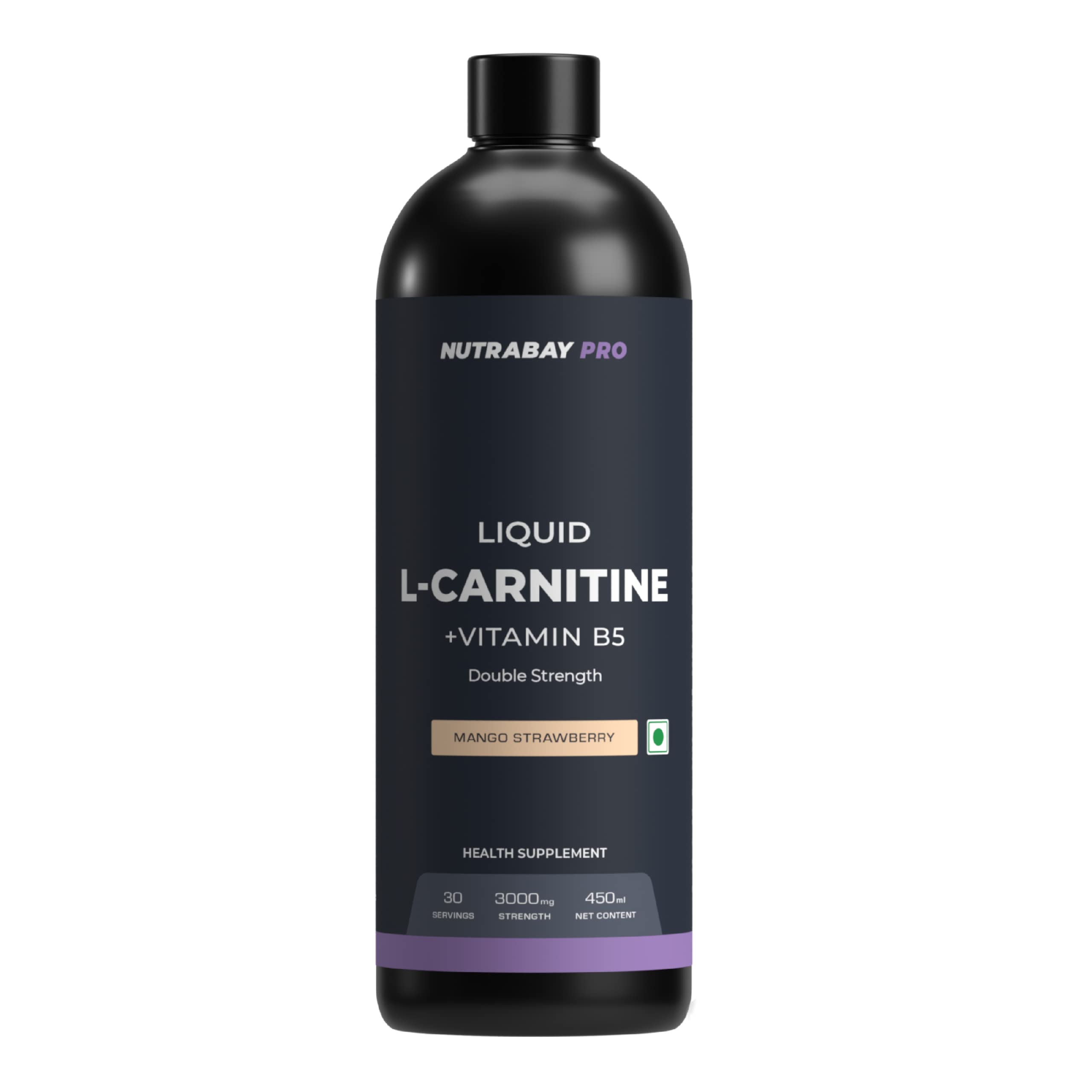 Nutrabay Pro Liquid L-Carnitine With Vitamin B5-450 ml, Mango Strawberry, 30 Servings | 3000mg (Double Strength) L-CARNITINE, Sugar Free, Helps Convert Fat into Energy, Performance & Recovery (B0C53XBK4F) Amazon Price History, Amazon Price Tracker