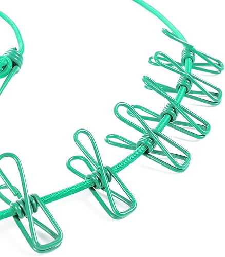 Miniatura 6 de ALINNA Tendedero portátil retráctil, tendedero de viaje con 12 pinzas para la ropa para secar en interiores, accesorios de campamento al aire libre