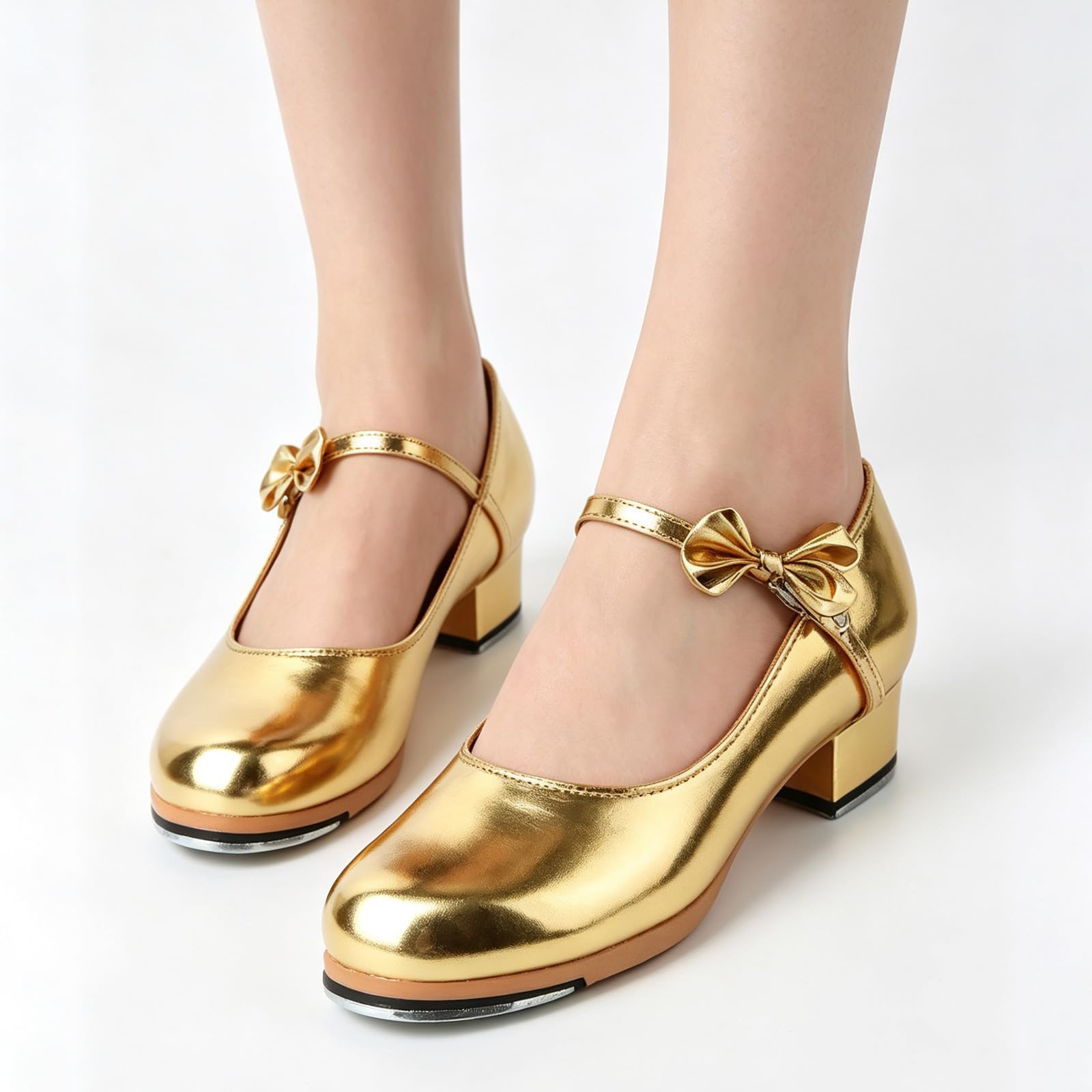 Zapatos de grifo de poliuretano con cordones y ajuste ajustable, zapatos de baile fáciles de poner y quitar, con puntera y talón, sonido nítido, ideal para clases semanales
