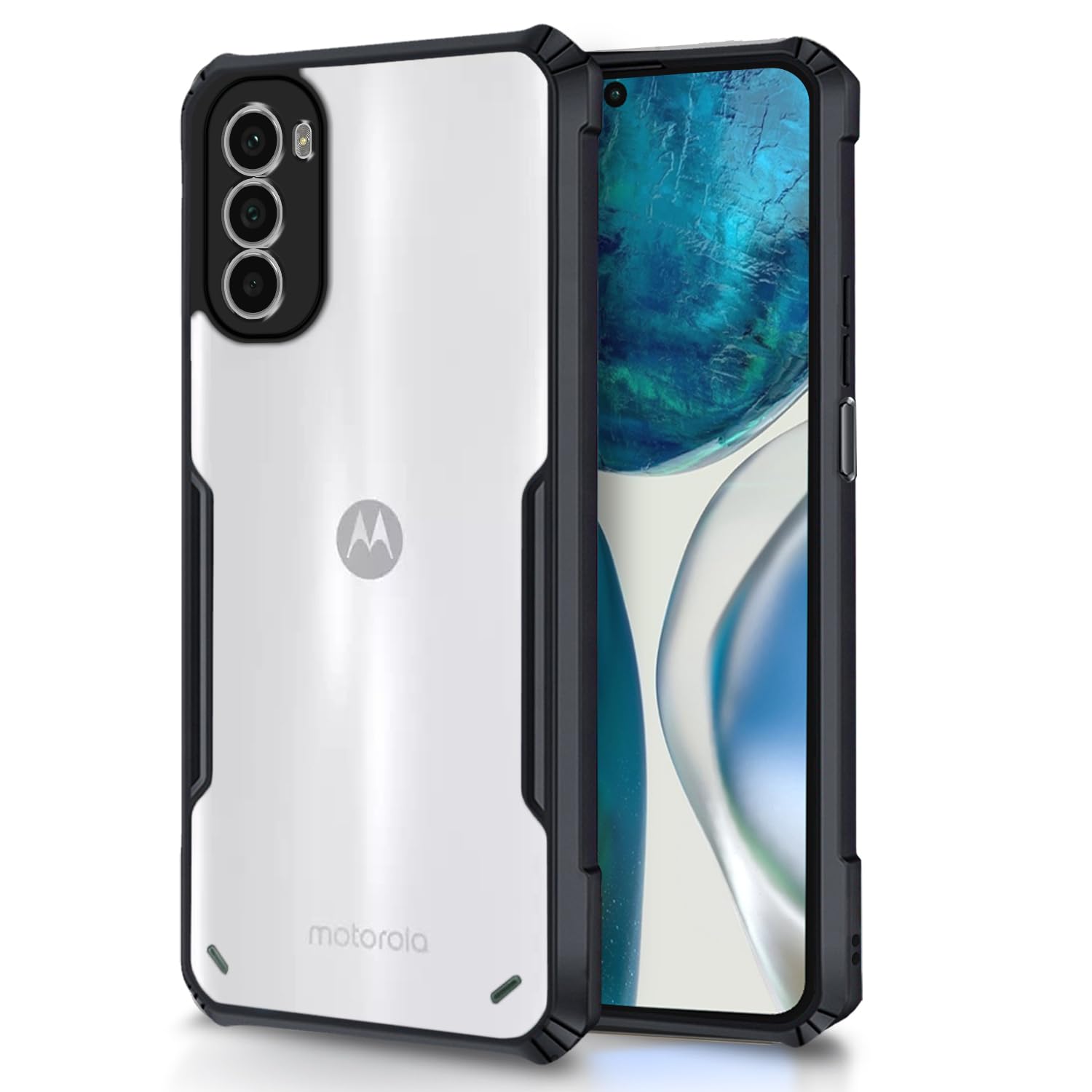 Pikkme Motorola Moto G52/G82 5G Back Cover|Crystal Clear Transparent Back|Ultra Hyrbid|Full Camera Protection|Raised Edge|Bumper Back Case (Thermoplastic Polyurethane, Black) (B0C8YQ4M52) Amazon Price History, Amazon Price Tracker