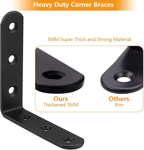 Miniatura 5 de 16 soportes de estante en L de 4 pulgadas, soporte de esquina resistente en forma de L de 4 x 4 pulgadas, soporte de esquina en forma de L, soporte