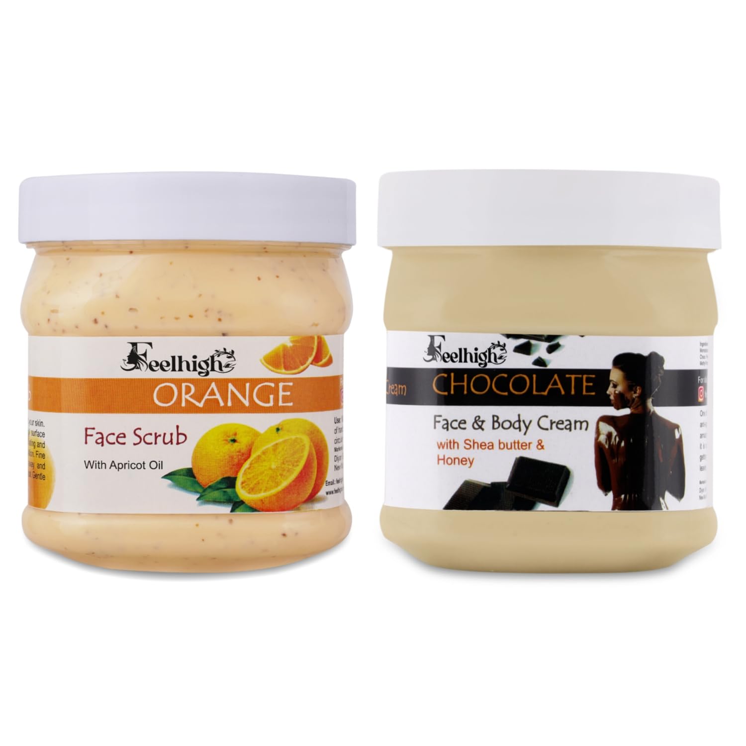 Combo Orange Face Body Scrub 500ml Enriched with Orange Extract for Dead Skin Cell Removal and Hydration & Chocolate Face Moisturizing Cream 500ml Enriched with Chocolate Extract | Pack of 2 | Men and Women Facial Kit-picture-50